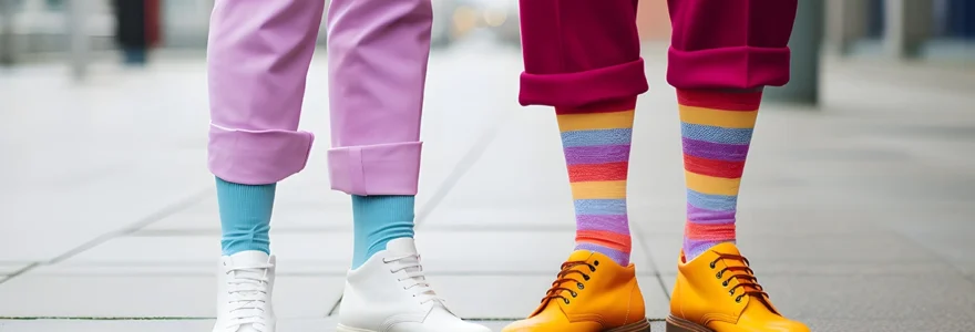 chaussettes colorees