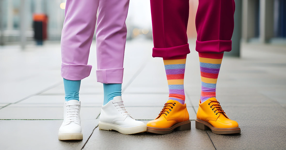 chaussettes colorees
